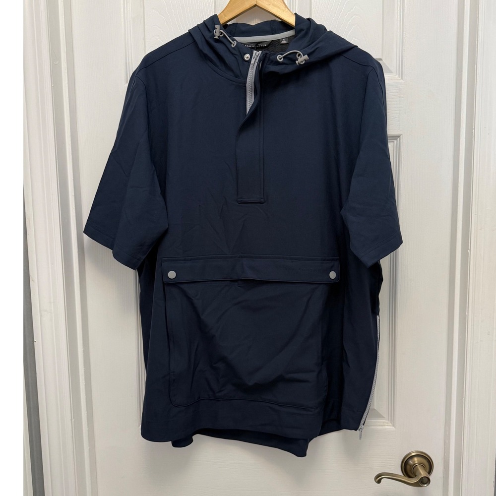 Travis Mathew Jacket Sport Mode Hoodie XL Navy NEW Short Sleeve Anorak 1MAB336